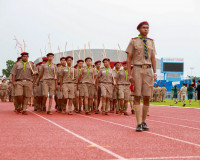 ผู้ว่าฯ สุราษฎร์ธานี นำลูกเสือ-เนตรนารี ทบทวนคำปฏิญาณและสวนส ... พารามิเตอร์รูปภาพ 9